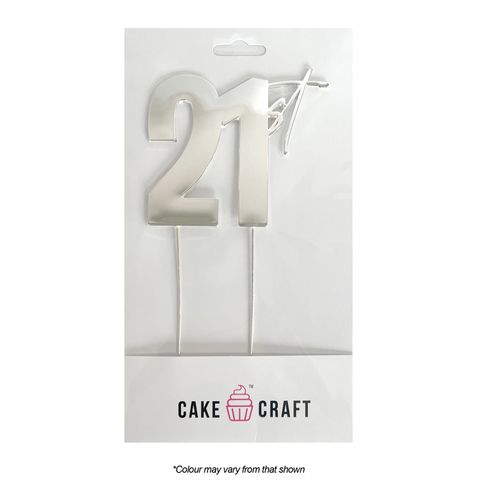Cake Topper - 21st Silver - Cupcake Sweeties