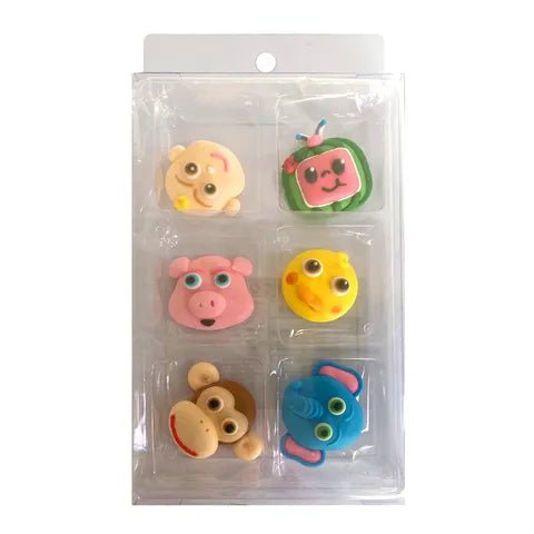 Cocomelon Decorations - Pack of 6 mixed approx 4cm - Cupcake Sweeties