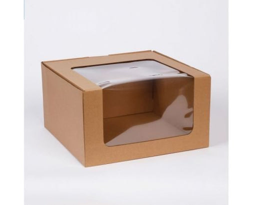 Eco Kraft Window Cake Box - 10x6 Inch (265x265x150mm) (Pick up only) - Cupcake Sweeties