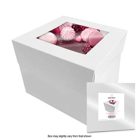Extra Tall Window Cake Box - 8 x 8 x 10 inch Cake Craft - Cupcake Sweeties
