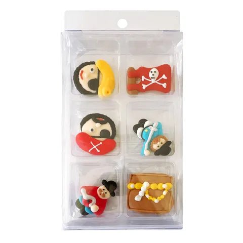 Pirates Decorations - Pack of 6 mixed approx 4cm - Cupcake Sweeties