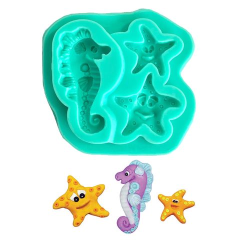 Silicone Mould - Sea Horse & Starfish - Cupcake Sweeties