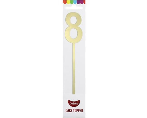Topper Small Mirror Numbers - 8 Gold - Cupcake Sweeties