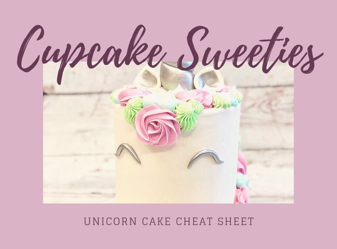 Unicorn Cake Cheat Sheet - Cupcake Sweeties