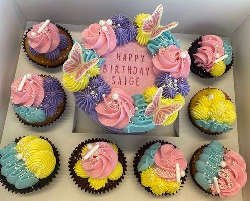 5” Celebration Cake + Cupcake Gift Box - Cupcake Sweeties