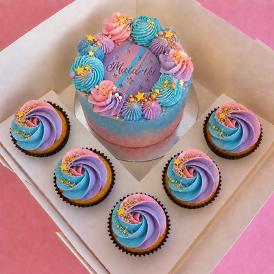 Matariki 5” Celebration Cake + Cupcake Gift Box