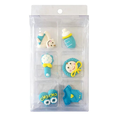Baby Boy Decorations - Pack of 6 mixed approx 4cm (Copy) - Cupcake Sweeties
