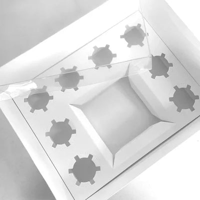 Cake Craft | Clear Lid Bento | 8 - Hole Cupcake & Cake Box - Cupcake Sweeties