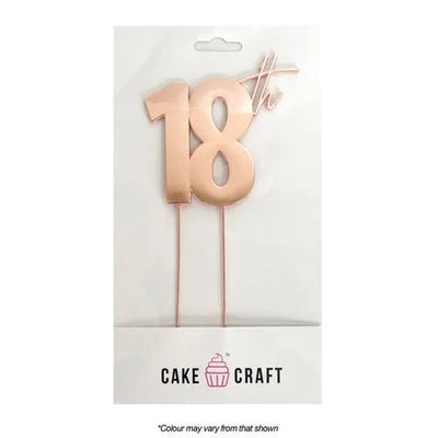 Cake Topper - Gold Metal Cake Topper 18th - Cupcake Sweeties
