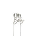 Cake Topper - 'Oh Baby' (Silver metal) - Cupcake Sweeties