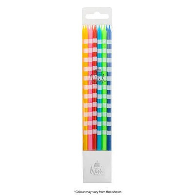 Candles | Bright Striped | 12cm | Pack of 12 - Cupcake Sweeties