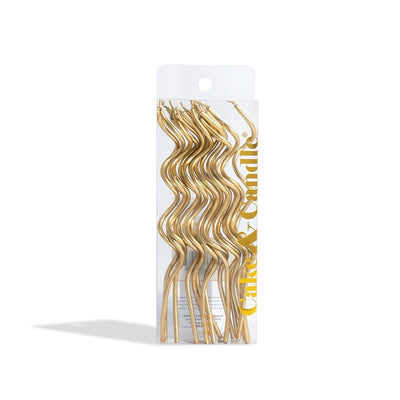 Candles | Gold | Swirly 13cm | Pack of 16 | Cake & Candle - Cupcake Sweeties