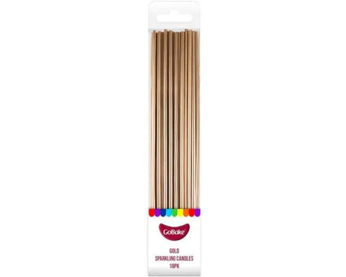 Candles | Sparkling Pearl Gold | 18cm | GoBake | Pack of 18 - Cupcake Sweeties