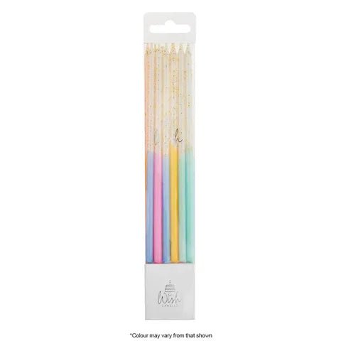 Candles - Wish Tall Pastel Candles - 15cm (Pack of 12) - Cupcake Sweeties