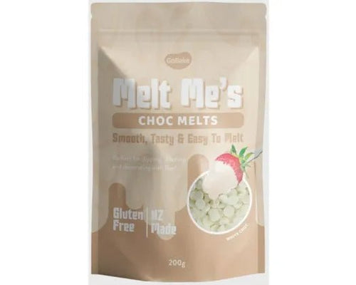 Choccy Melts | Melt Mes | White Choc | 200G | Go Bake - Cupcake Sweeties