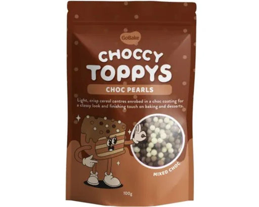 Choccy Toppys | Mixed Choc Pearls | 100g | Go Bake - Cupcake Sweeties