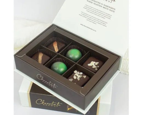 Chocolate Brown | Gift Boxed Chocolates 6pk | Gourmet Nut Collection - Cupcake Sweeties