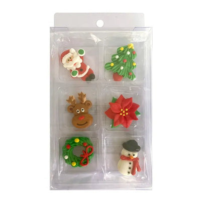 Christmas Decorations - Pack of 6 mixed approx 4cm (Pick Up Only) - Cupcake Sweeties