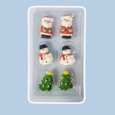 Christmas Set 3D Figures | Sugar Decorations | 6 Piece Pack - Cupcake Sweeties
