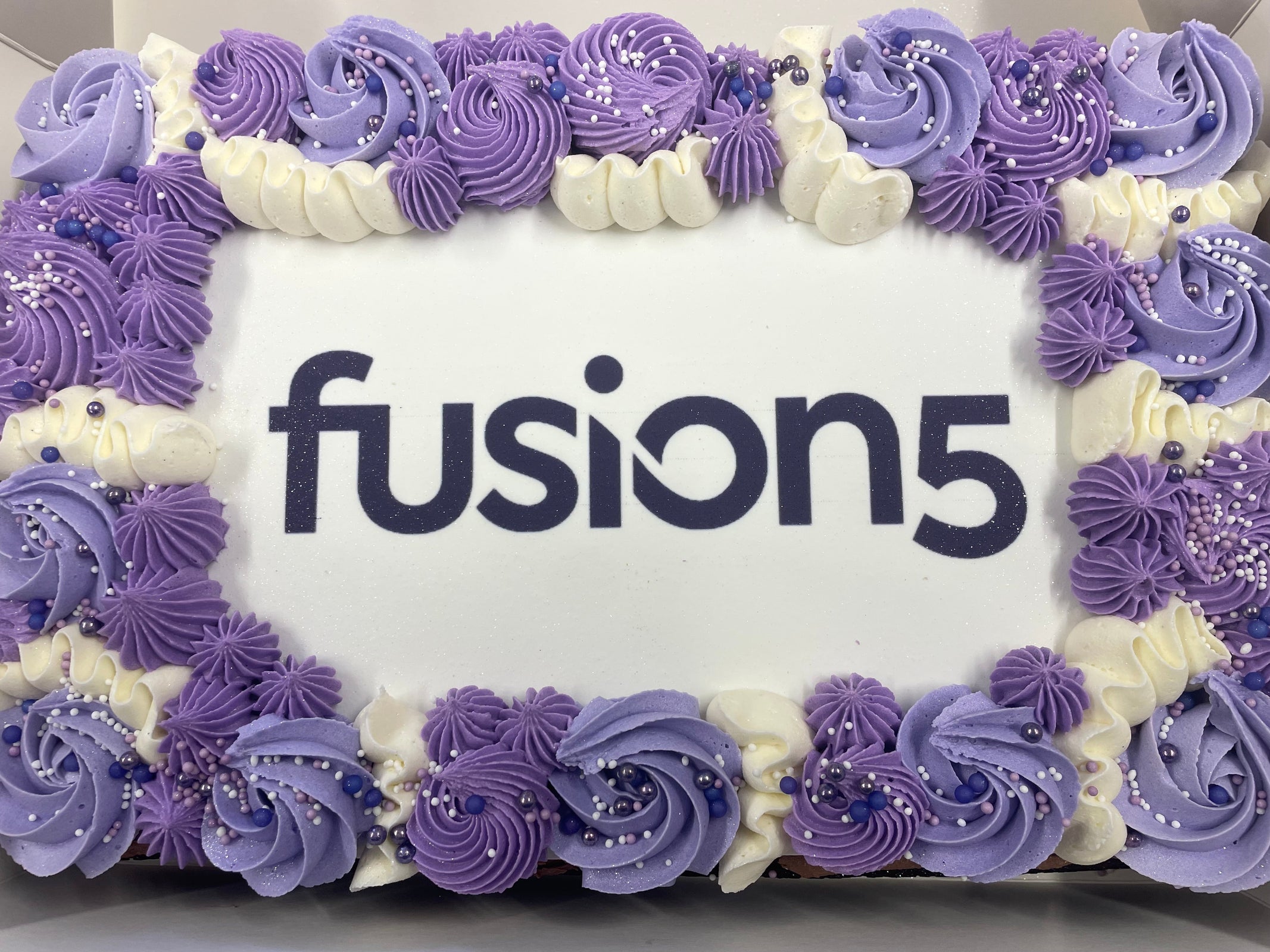 Corporate Cake in a Box | Custom Edible Image — Cupcake Sweeties