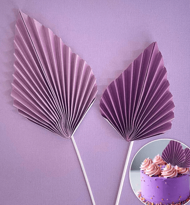 Deco Fan Topper Set | Purple | 2 Pieces | 9.5cm & 14cm - Cupcake Sweeties