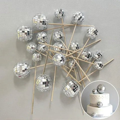Disco | Deco Foam Ball Topper | 20 Pc Set - Cupcake Sweeties