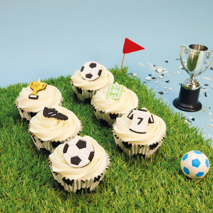 Edible Cupcake Toppers Football Pk/6 - Cupcake Sweeties