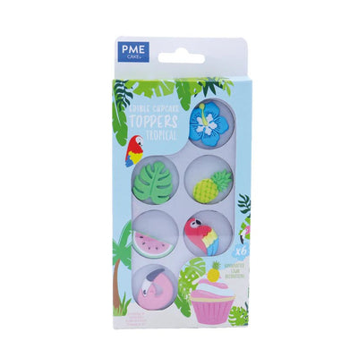Edible Cupcake Toppers Tropical Pk/6 - Cupcake Sweeties