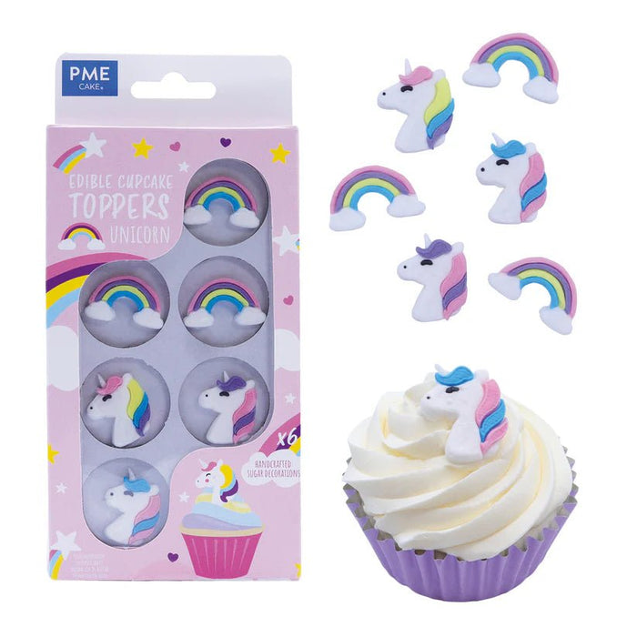 Edible Cupcake Toppers Unicorn Pk/6 - Cupcake Sweeties