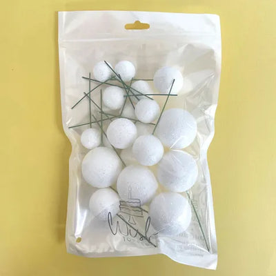 Foam Balls Topper Set | 20 Pieces | White (Copy)