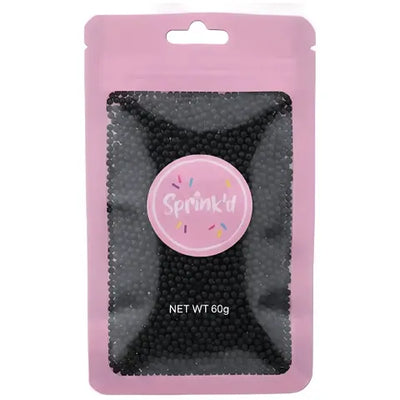 Sprinkle Medley | Black 2mm sugar balls| 60g | Sprink'd