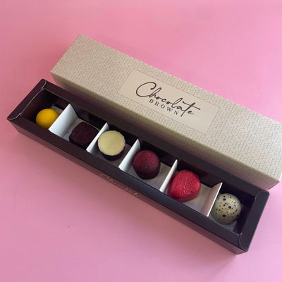 Gift Box of 6 Mixed Chocolates | Chocolate Brown - Cupcake Sweeties