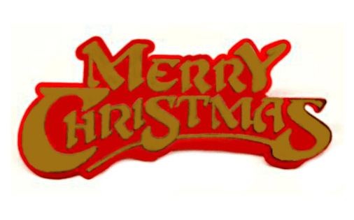 Merry Christmas Plastic Plaque – 8cm x 3.5cm - Cupcake Sweeties