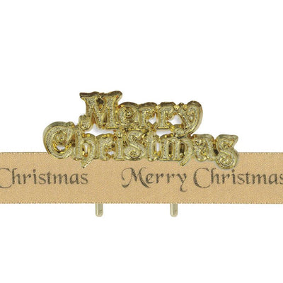 Merry Christmas Ribbon & Motto Kit Gold - Cupcake Sweeties