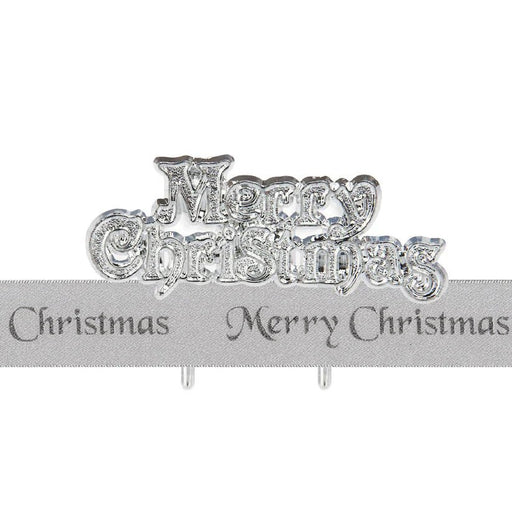 Merry Christmas Silver Ribbon & Motto | Cake Decorating Kit - Cupcake Sweeties