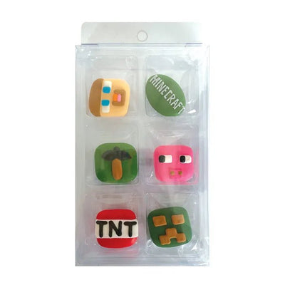 Minecraft Decorations - Pack of 6 mixed approx 4cm - Cupcake Sweeties