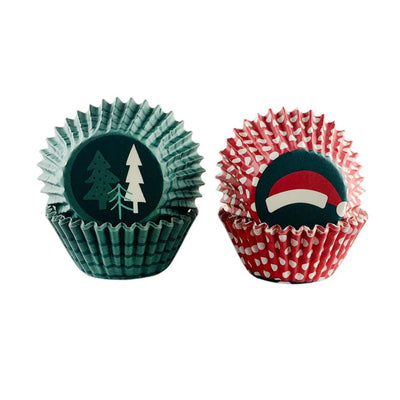 Mini Baking Cups| Santa Hats & Trees | 50 Packet - Cupcake Sweeties