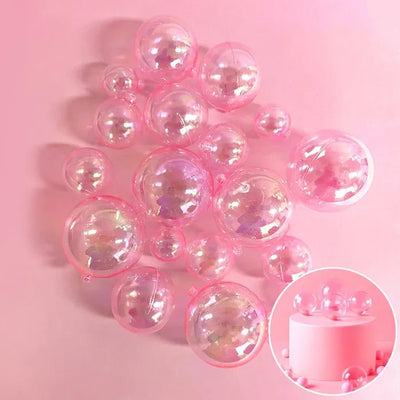 Opaque | Pink Deco Ball Topper | 20 Pc Set - Cupcake Sweeties