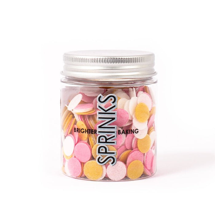 Pink, White & Gold wafer decorations (9g) - by Sprinks - Cupcake Sweeties