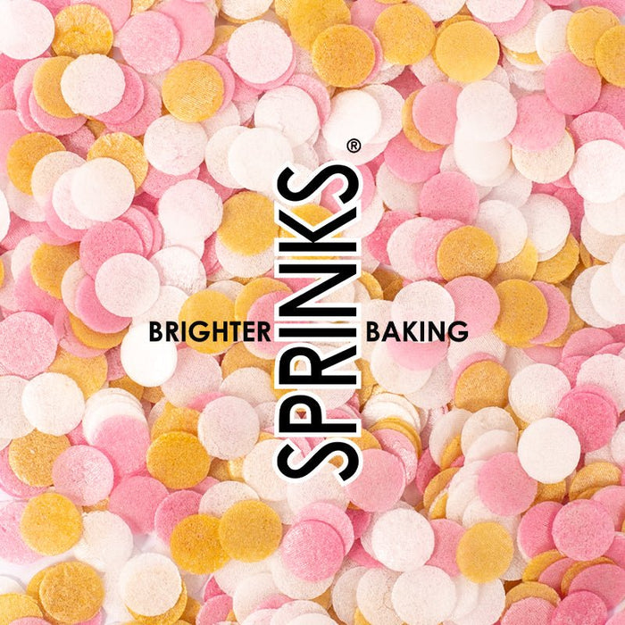 Pink, White & Gold wafer decorations (9g) - by Sprinks - Cupcake Sweeties