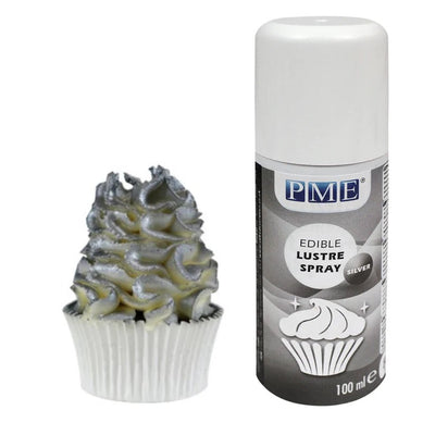 PME Edible Lustre Spray - Silver - 100ml - Cupcake Sweeties