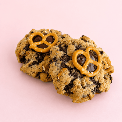 Pretzel Dark Chocolate New York Style Cookies - Cupcake Sweeties