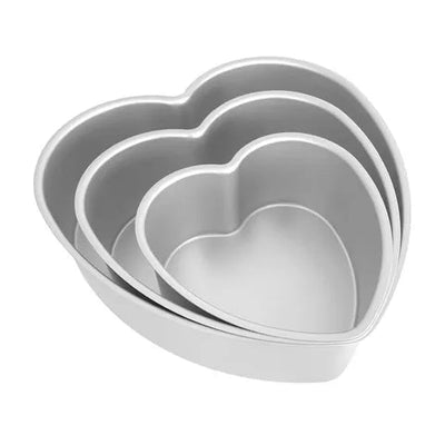 Pro - pan heart shaped x 3 tins 6", 8", 10" - Cupcake Sweeties