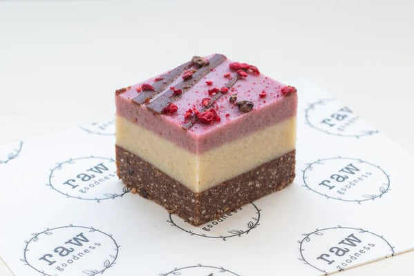 Raw Goodness - Raspberry White Chocolate Slice - Cupcake Sweeties