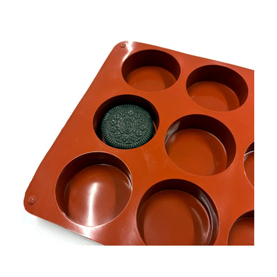 Round Chocolate Covered Cookie Silicone Mould | 12 Cavity