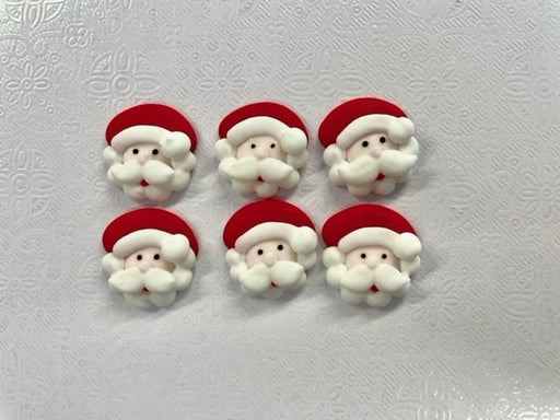 Santa Face - Pack of 6 (3cm) (Pick Up Only) - Cupcake Sweeties