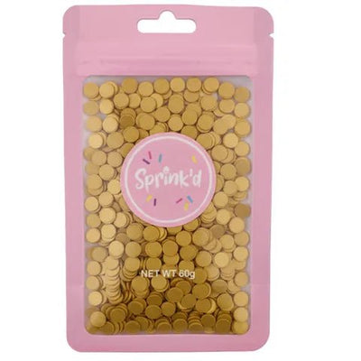 Sprink'd | Gold Sequins | 7mm | 60g - Cupcake Sweeties