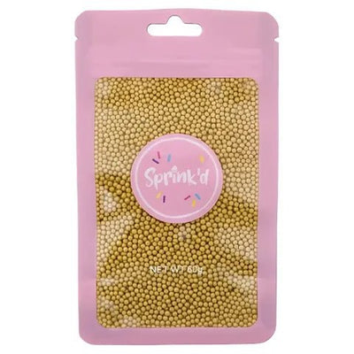 Sprink'd | Gold Sugar Balls | 2mm | 60g - Cupcake Sweeties