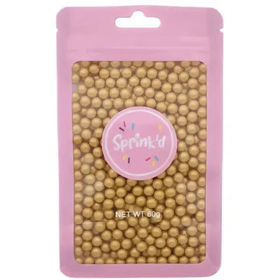 Sprink'd | Gold Sugar Balls | 4mm | 60g - Cupcake Sweeties