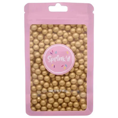 Sprink'd | Gold Sugar Balls | 8mm | 60g - Cupcake Sweeties